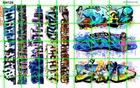 NH126 1/2 Set N SCALE URBAN LG GRAFFITI BOXCARS BUILDINGS WALLS MORE