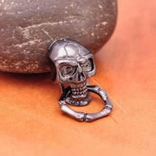 10X Black Skull Ring Biker Punk Purse Wallet Chain Leatherwork Connector Concho