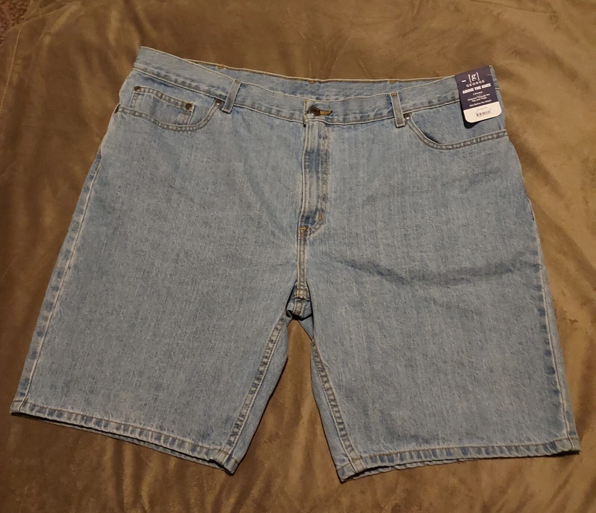 Men s Denim Shorts 44 NEW Light Blue Wash 100 Cotton 5 Pkt 10
