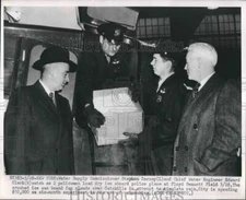 1950 Press Photo Water Supply Commissioner Stephen Carney Engineer Edward Clark