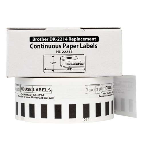 Non-OEM Fits BROTHER DK-2214 Continuous Labels (1/2" x 100 feet) - (1) Roll - Picture 2 of 7