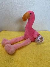 TY Beanie Baby PINKY the Pink Flamingo 10 inch 5th Gen Hang, 6th Gen Tush Tag