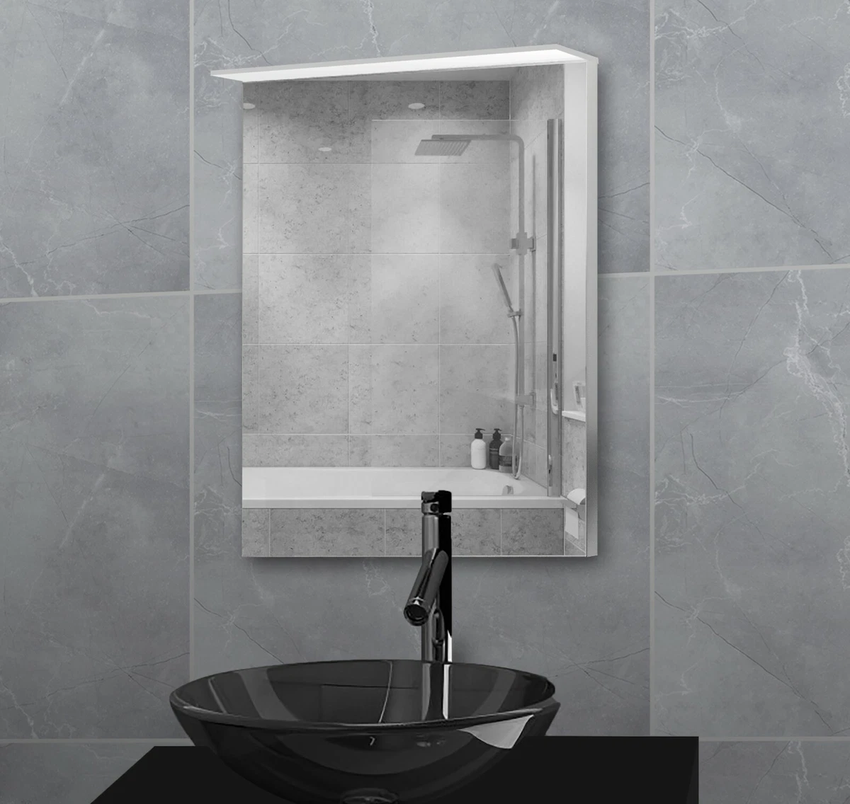 New LED Illuminated Bathroom Mirror with Demister Pad IP44 500 x 