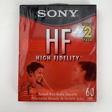 Sony HF High Fidelity 60 Min Blank Audio Cassette 2 Pack New