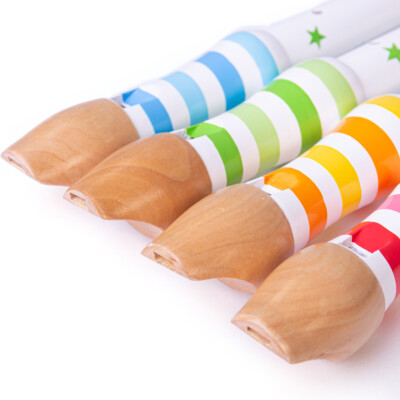 Bigjigs Toys Kinder Blockflöte aus Holz, Musikinstrument, 4 Farben verfügbar