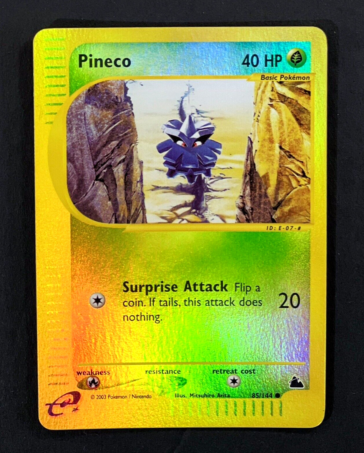 2003 Pokemon PINECO Skyridge Set REVERSE HOLO Foil e-Reader Edition Card 85/144