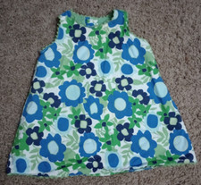 Baby Gap Blue and Green Flower Dress Size 3-6 Months EUC