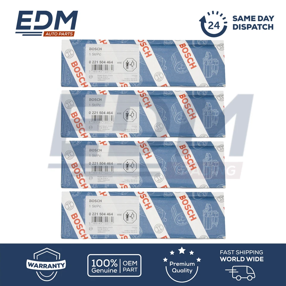 BMW E39 E46 E60 E81 E87 E90 Ignition Coils Pencil Type BOSCH 0221504464 SET OF 4 - Image 3 of 3