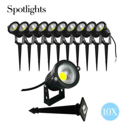 10X LED Spotlights 12V Garden Outdoor Landscape 5W COB Hardwired Cool/Warm White