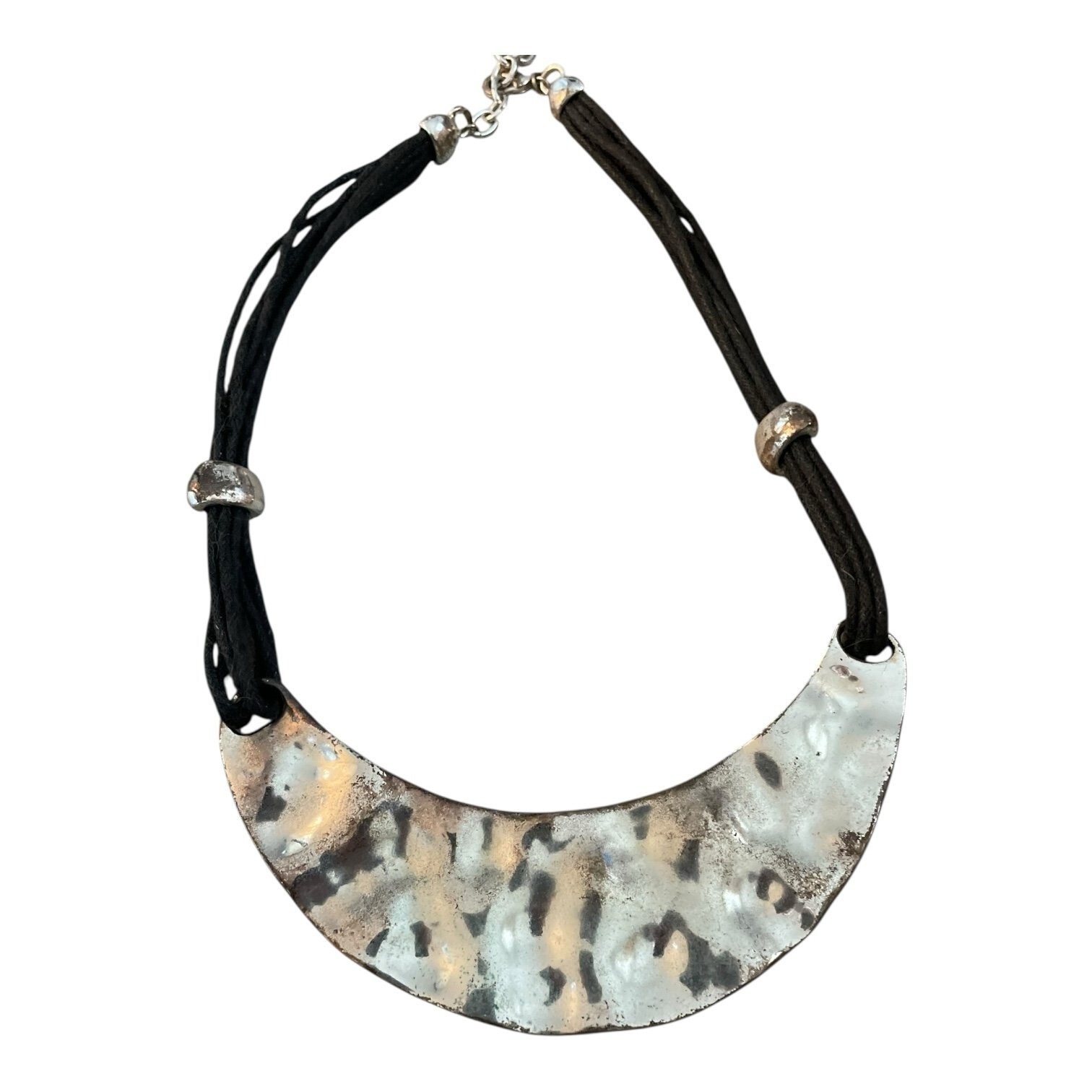 Silver statement collar necklace - image 2
