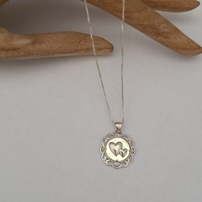 STERLING SILVER LIVE WELL LOVE MUCH LAUGH OFTEN 18IN NECKLACE 925 HEARTS