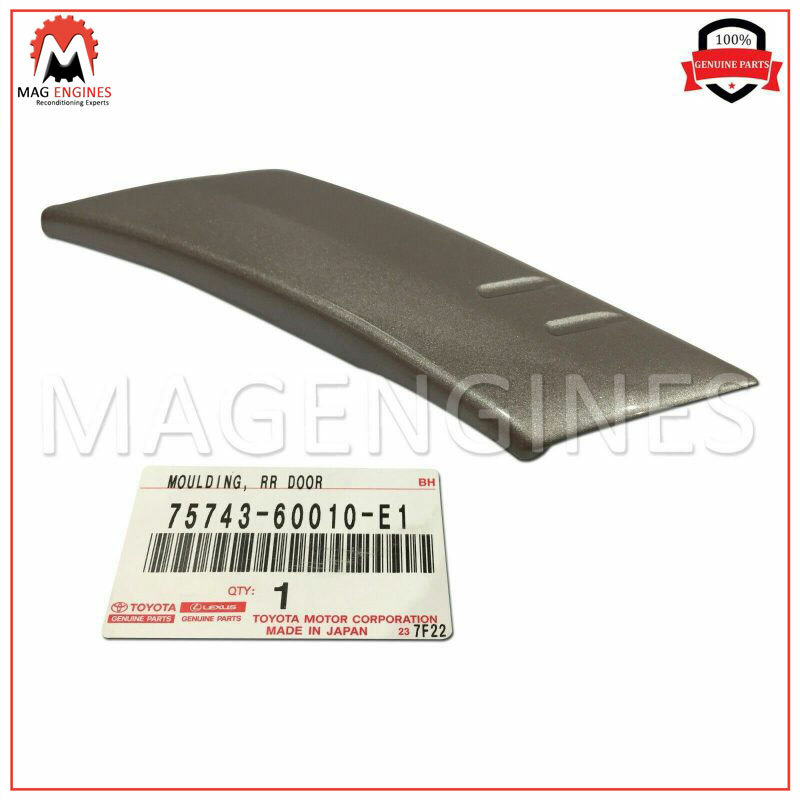 75743-60010-E1 GENUINE OEM MOULDING, REAR DOOR, OUTSIDE UPPER REAR