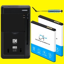 Long Lifespan 2x 2980mAh Battery Charger Stylus for Samsung Exhilarate SGH-i577