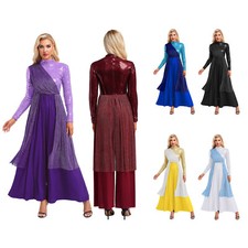 Women Praise Dance Baggy Jumpsuit Stage Performance Bodysuit Back Zipper Modern