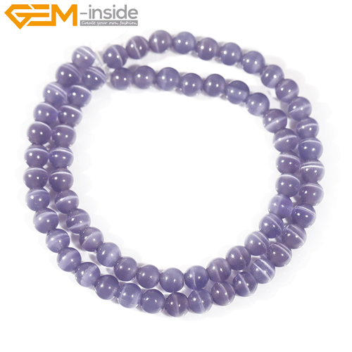 Verschiedene Farben Katzenauge Runde Glasperlen für Schmuckherstellung Strang 14 Zoll Massen - Bild 37 von 53