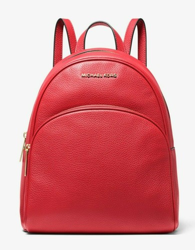 Nuovo Michael Kors Abbey Medio Zaino Pebble Pelle Rosso Brillante | eBay