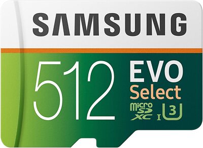 Samsung EVO Select 512GB microSD 100MB/s, Geschwindigkeit, Full HD & 4K UHD