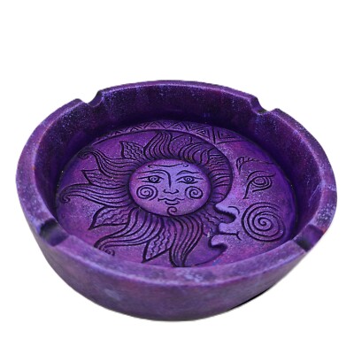 Hippie Sonne Mond Aschenbecher Rollzubehör Geschenk lila Sonne & Mond Damen Geschenk