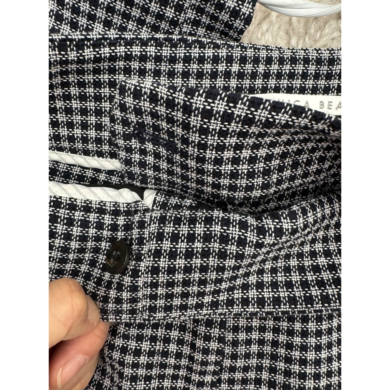 Veronica Beard Houndstooth pattern cropped straig… - image 10