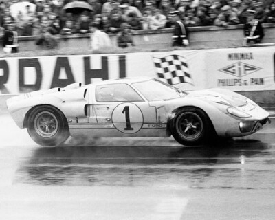 1966 KEN MILES #1 GT Ford MK II Glossy 8x10 Photo 24 Hours of Le
