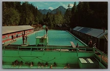 Port Angeles WA Sol Duc Hot Springs c1962 Woman on Diving Board