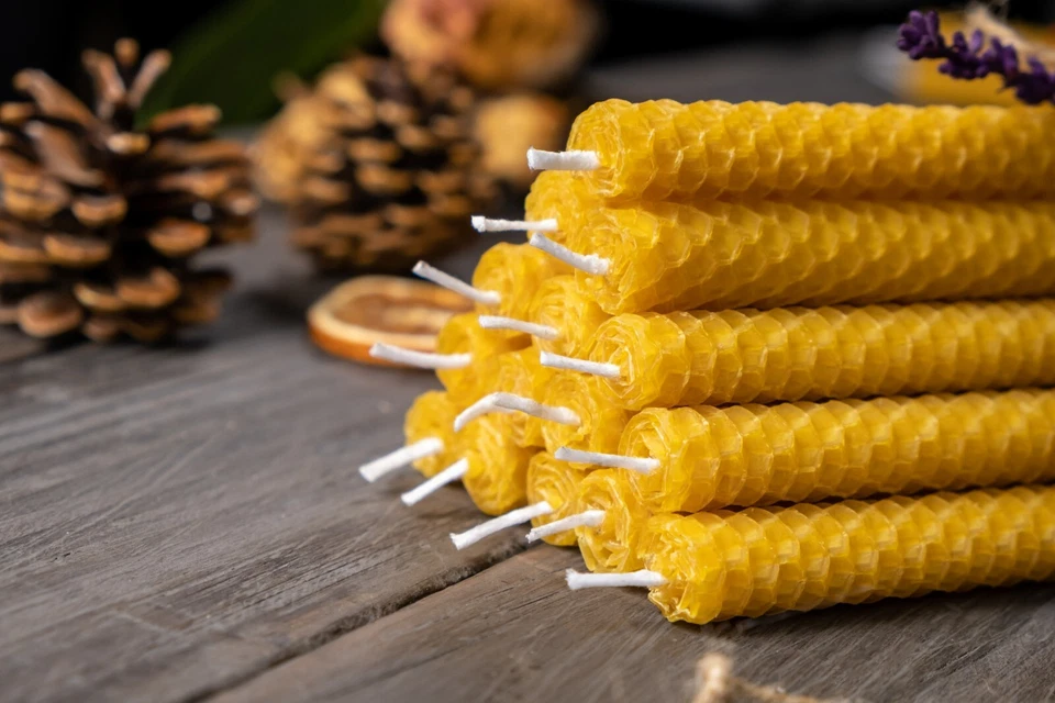 Taper Candle Sets Beeswax with Wooden Gift Box-Handmade–Organic-Dinner Candle - Image 4 of 4