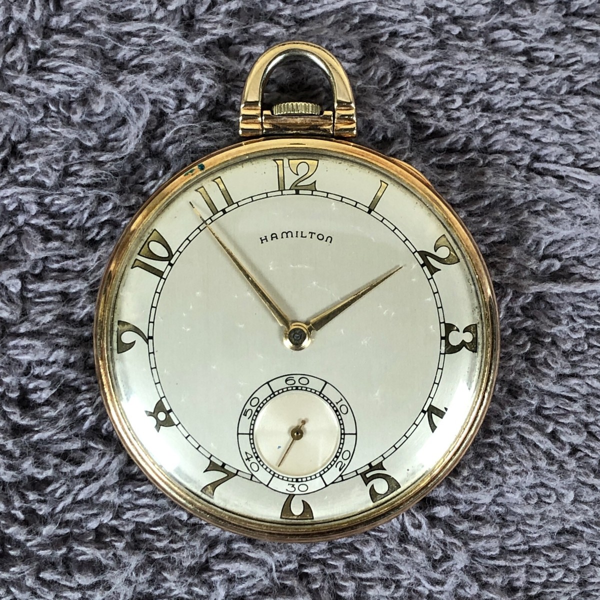Hamilton 917 10K Gold Filled Mechanical Wind Pocket Watch Parts Or