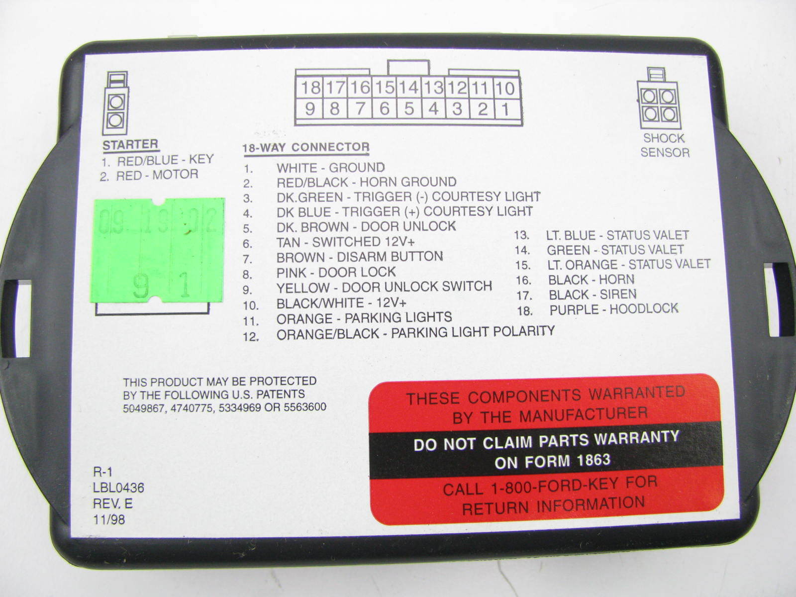Ford OEM Anti-Theft Alarm System - Part #JS7Z-19A361-A - Genuine Ford Accessories