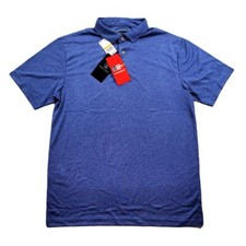 PGA Tour Polo Golf Shirt Mens Small Geometric Blue Heather NEW