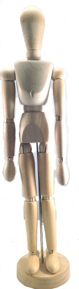 Holz Künstler Zeichnung Schaufensterpuppe oder Puppe 12" auf Sockel mit flexiblem Körper ART261 - Bild 2 von 2