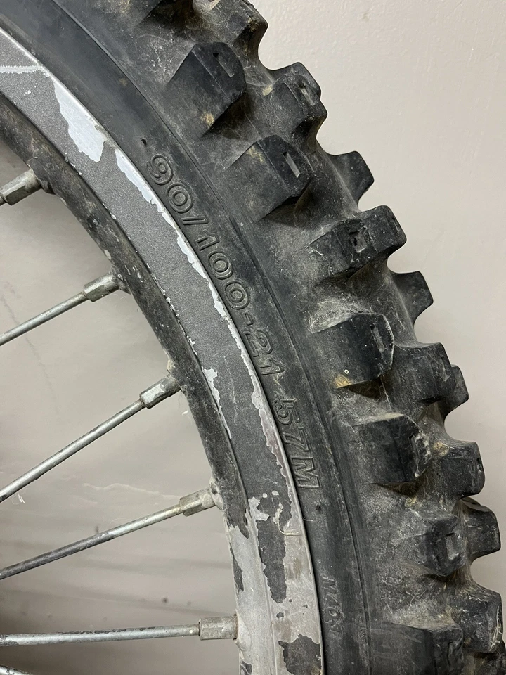 87-92 1991 Kawasaki KDX200 KDX 200 OEM Complete Front Wheel 21x1.6 - Image 3 of 4