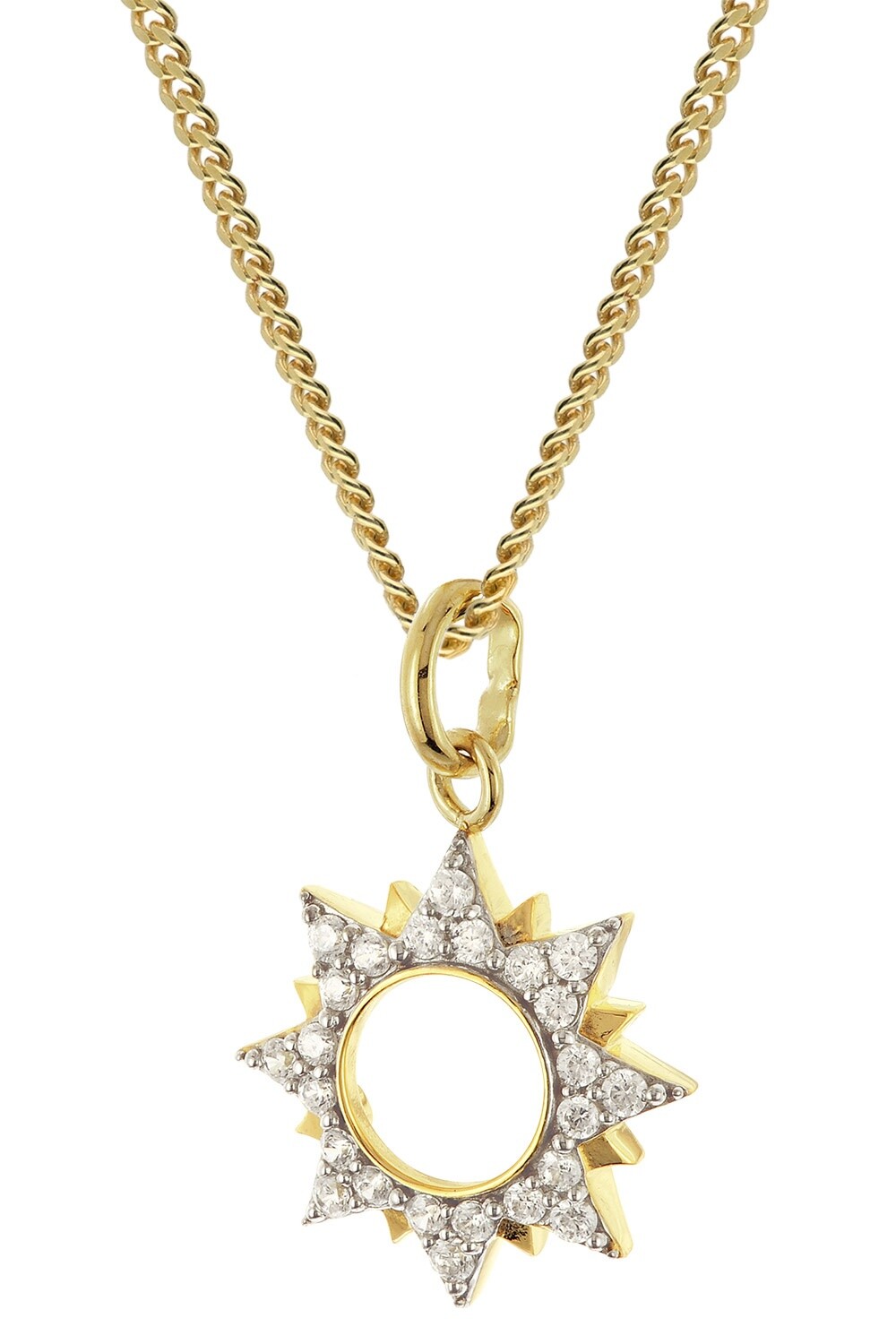 TRENDOR Schmuck Damen-Halskette 925 Silber Vergoldet Zirkonia Collier 28539 13490₽