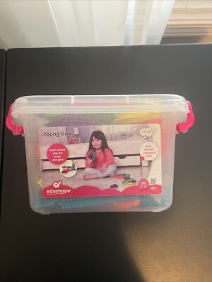 New Edushape Bristle Sensory Building Blocks (36) Hard Plastic, Open Plastic Tub
