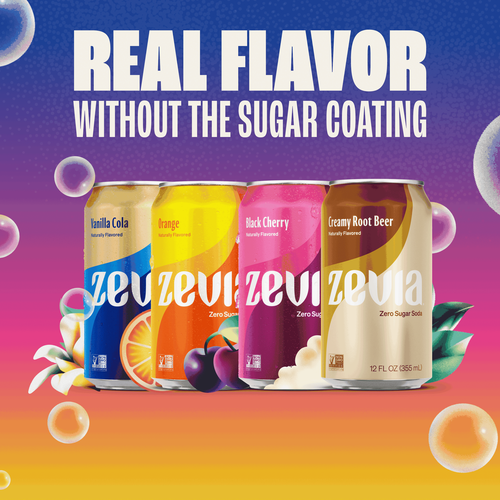 Zevia Zero Sugar,8 Pack Cans,0 Calorie Variety Soda,12 fl oz,Caffeine Added - Picture 2 of 10