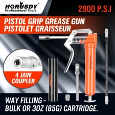Mini Grease Gun Pistol Grip w/ 3 oz Lubricating Cartridge Greas Lube Refillable