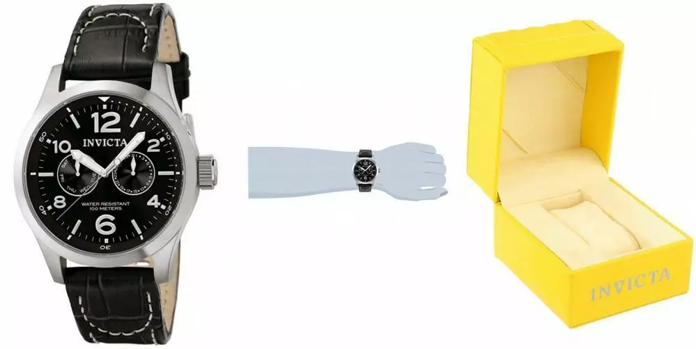 Invicta II Men s 0764 Stainless Steel Watch with Black Leather