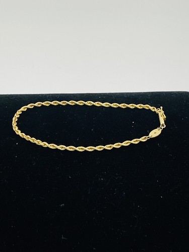 14kt Yellow Gold 7.25" Silk Rope Bracelet I-90177 - Picture 3 of 7