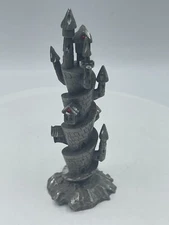 Vintage Rawcliffe Pewter Castle With A Twist & Red Crystals Dungeons Dragons