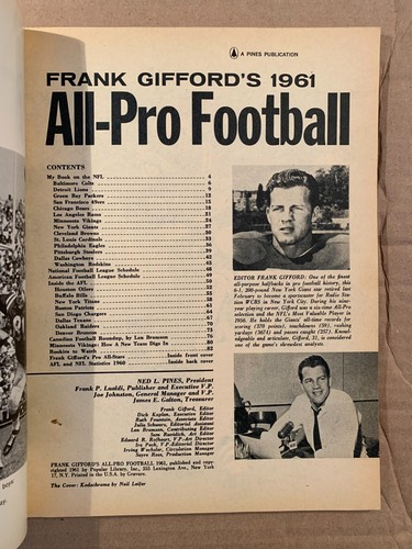 1961 Frank Giffords All-Pro Football Magazine Paul Hornung Green Bay Packers GD - Picture 2 of 3