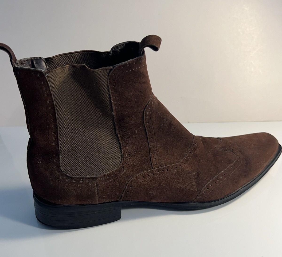Size 8 Western Ankle Boots Mens Brown Soft Leather Banana  display picture 3