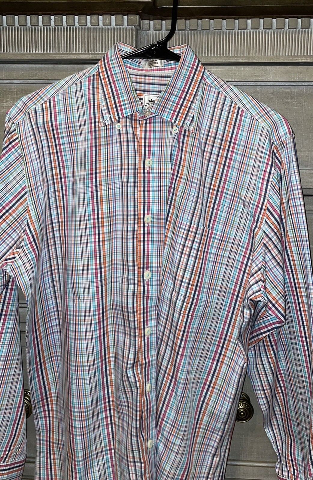 peter millar size medium long sleeve button down - image 1