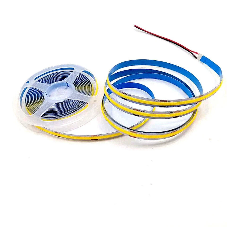 Tira de luces LED COB 16,4 pies 5 m 12 V 24 V 320/480 LED/M cinta led luces gabinete luz Foto 4 de 4