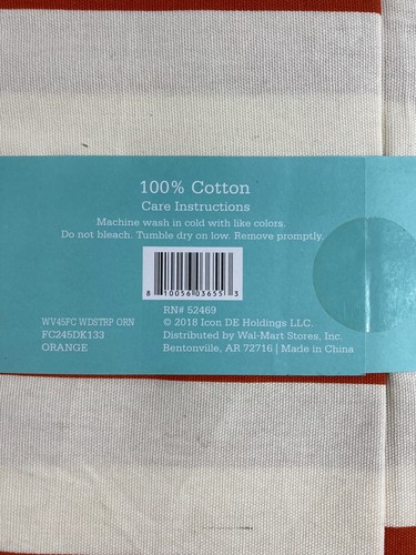 Waverly Inspirations Fabric 2 yards Bold Stripe Orange Beige 100% Cotton Duck - Picture 5 of 5
