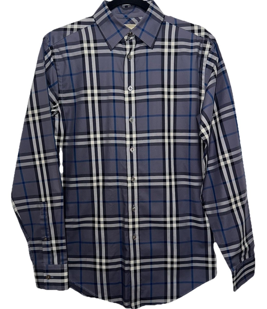 Authentic Burberry London Men's Nova Check Plaid Long Sleeve