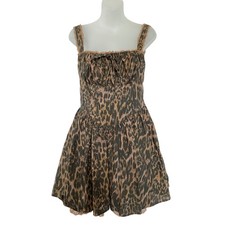 Nasty Gal Corset Lace Up Leopard Mini Dress Size 6 Y2K Indie Sleaze Coquette NWT