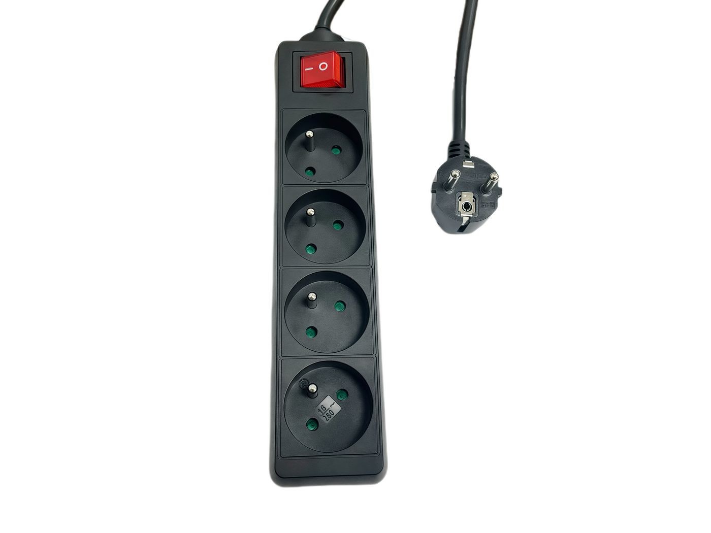 MicroConnect MC-PSOO040500FRB Power Strip 4-Way On/Off Switch 5m Black