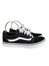 Vans Off The Wall Ward Low Top Skate Shoes Sneakers Black White Youth Size 6