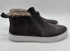 Toms Shoes Women's Sz 9 Bryce Gray Suede Sneaker Faux Fur