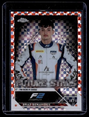 2024 Topps Chrome F1 Future Stars Red Checkerboard Refractor Brad Benavides