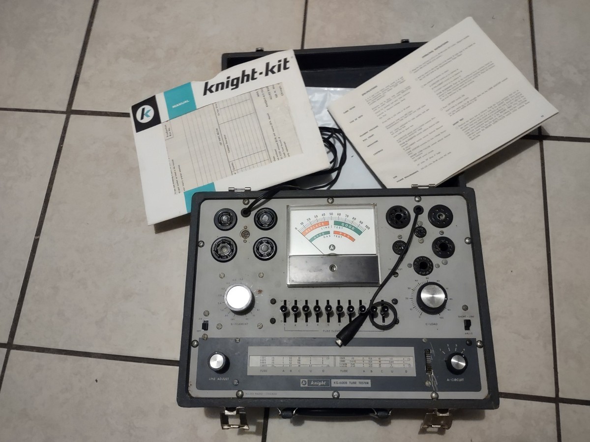 Knight Kg-600b Tube Tester With Original Manual & Paperwork for 